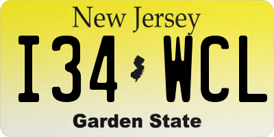 NJ license plate I34WCL