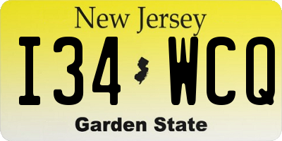 NJ license plate I34WCQ
