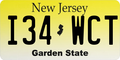NJ license plate I34WCT