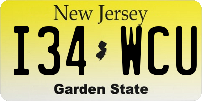 NJ license plate I34WCU