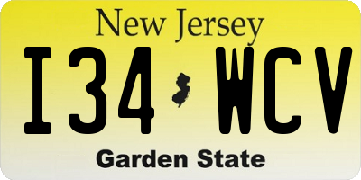 NJ license plate I34WCV