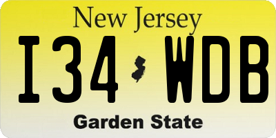 NJ license plate I34WDB