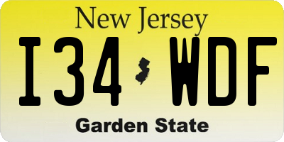 NJ license plate I34WDF
