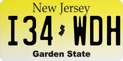 NJ license plate I34WDH