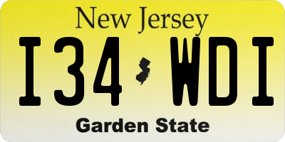 NJ license plate I34WDI