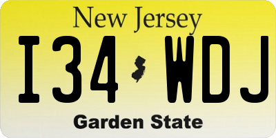 NJ license plate I34WDJ