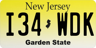 NJ license plate I34WDK