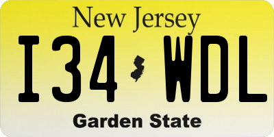 NJ license plate I34WDL