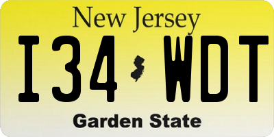 NJ license plate I34WDT