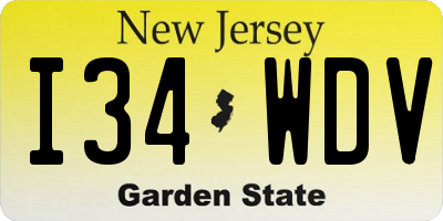 NJ license plate I34WDV