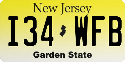 NJ license plate I34WFB