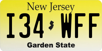 NJ license plate I34WFF