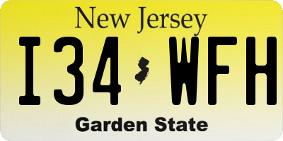 NJ license plate I34WFH