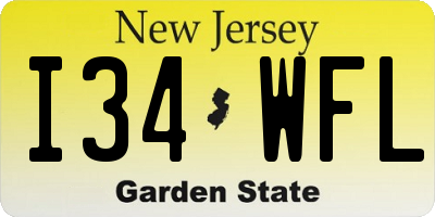 NJ license plate I34WFL