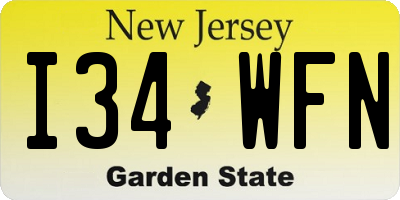 NJ license plate I34WFN