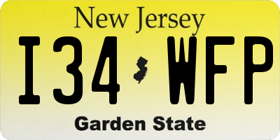NJ license plate I34WFP