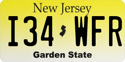 NJ license plate I34WFR