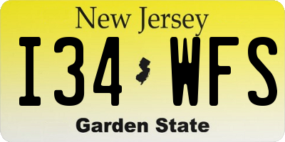 NJ license plate I34WFS