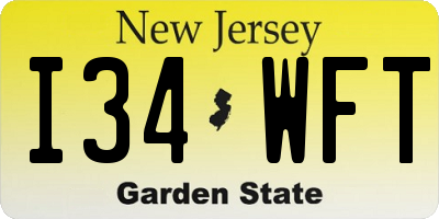 NJ license plate I34WFT