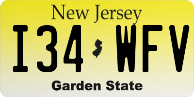 NJ license plate I34WFV
