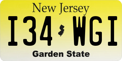 NJ license plate I34WGI