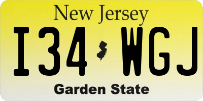 NJ license plate I34WGJ