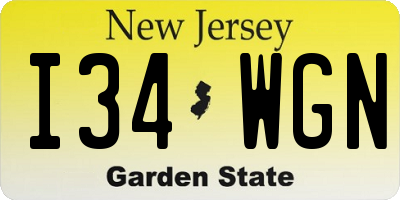 NJ license plate I34WGN