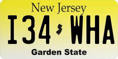 NJ license plate I34WHA