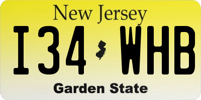 NJ license plate I34WHB