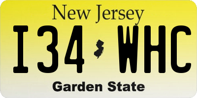 NJ license plate I34WHC