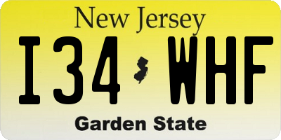 NJ license plate I34WHF