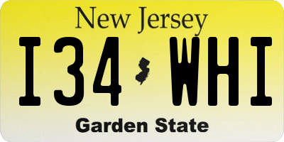 NJ license plate I34WHI
