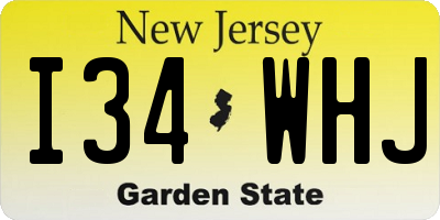 NJ license plate I34WHJ
