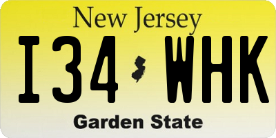 NJ license plate I34WHK