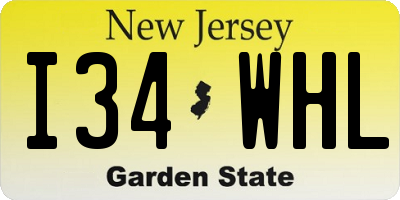 NJ license plate I34WHL