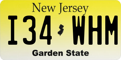 NJ license plate I34WHM