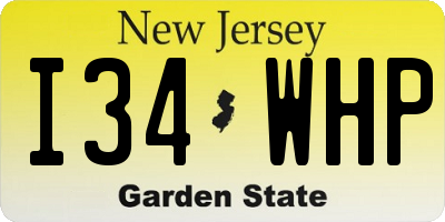 NJ license plate I34WHP