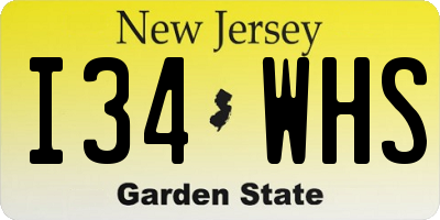NJ license plate I34WHS