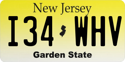 NJ license plate I34WHV