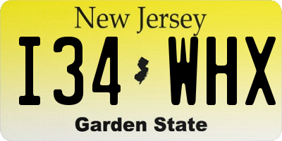 NJ license plate I34WHX