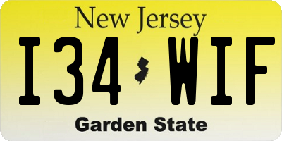 NJ license plate I34WIF
