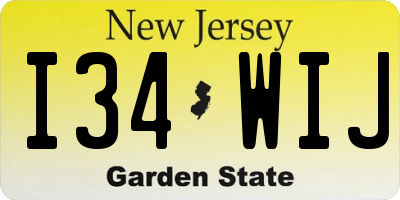NJ license plate I34WIJ
