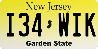 NJ license plate I34WIK