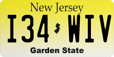 NJ license plate I34WIV