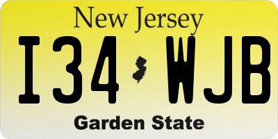NJ license plate I34WJB