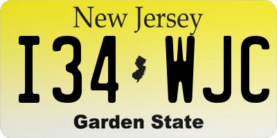 NJ license plate I34WJC