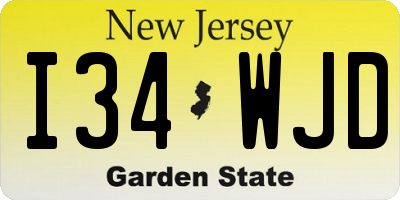 NJ license plate I34WJD