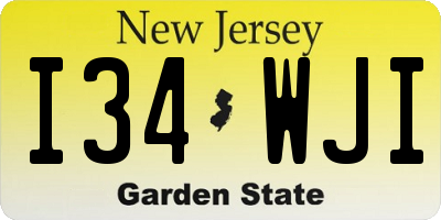 NJ license plate I34WJI