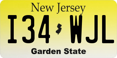 NJ license plate I34WJL