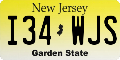 NJ license plate I34WJS